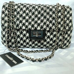 NWT Karl Lagerfeld Paris Agyness Stylish Houndstooth Shoulder Bag